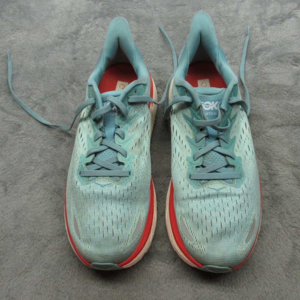 Hoka Running Shoes Women 9 B Aqua Clifton 8 Lightweight Comfort Lace-Up Athletic - Picture 3 of 16
